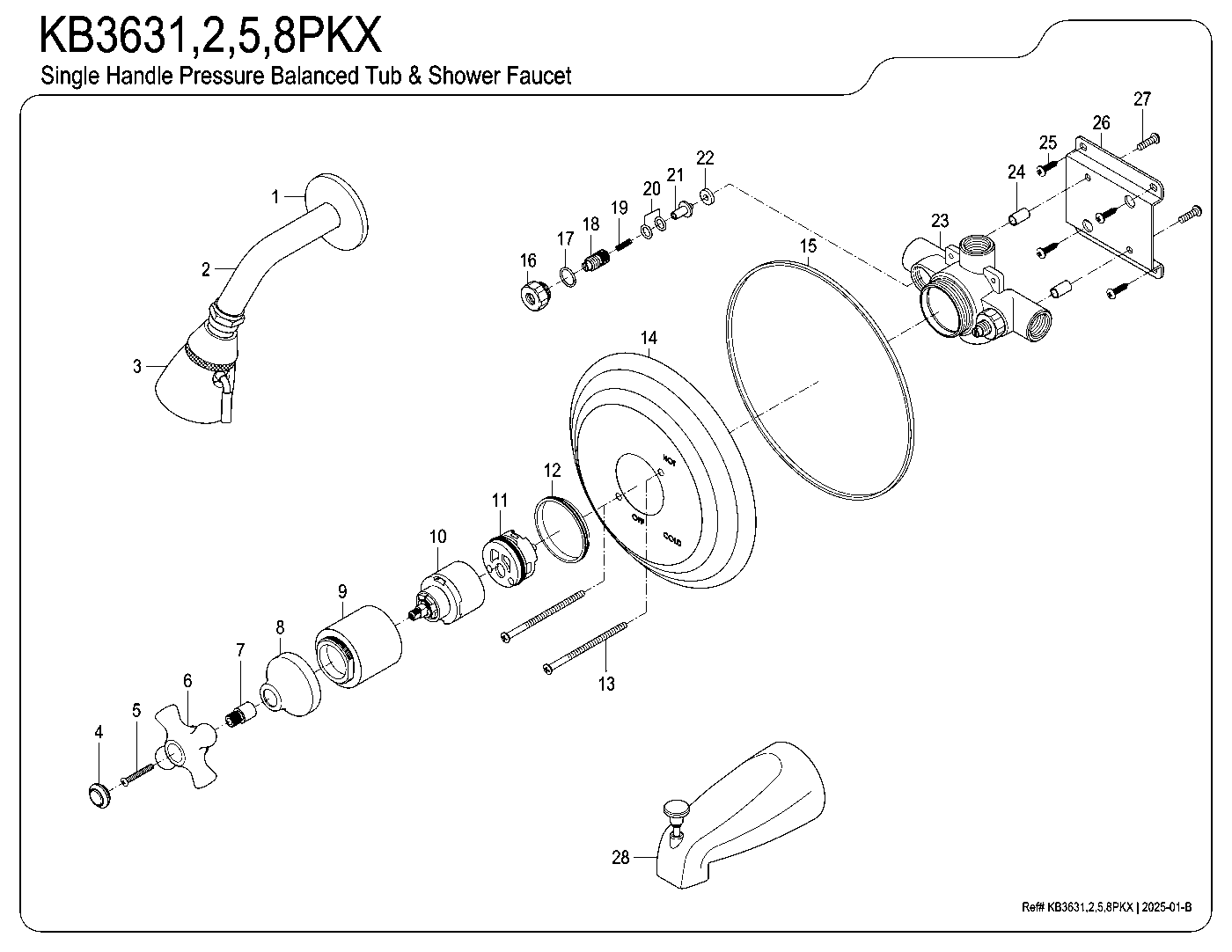 Duchess KB3631PKX exploded parts diagram