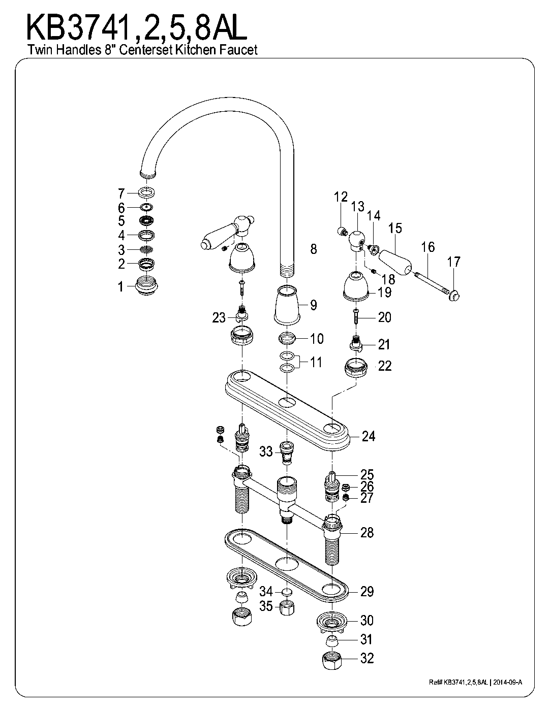 Restoration KB3741AL exploded parts diagram