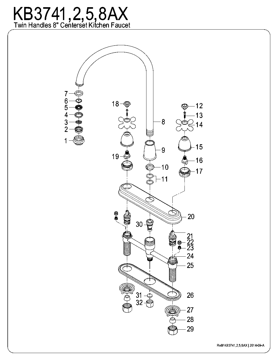 Restoration KB3741AX exploded parts diagram