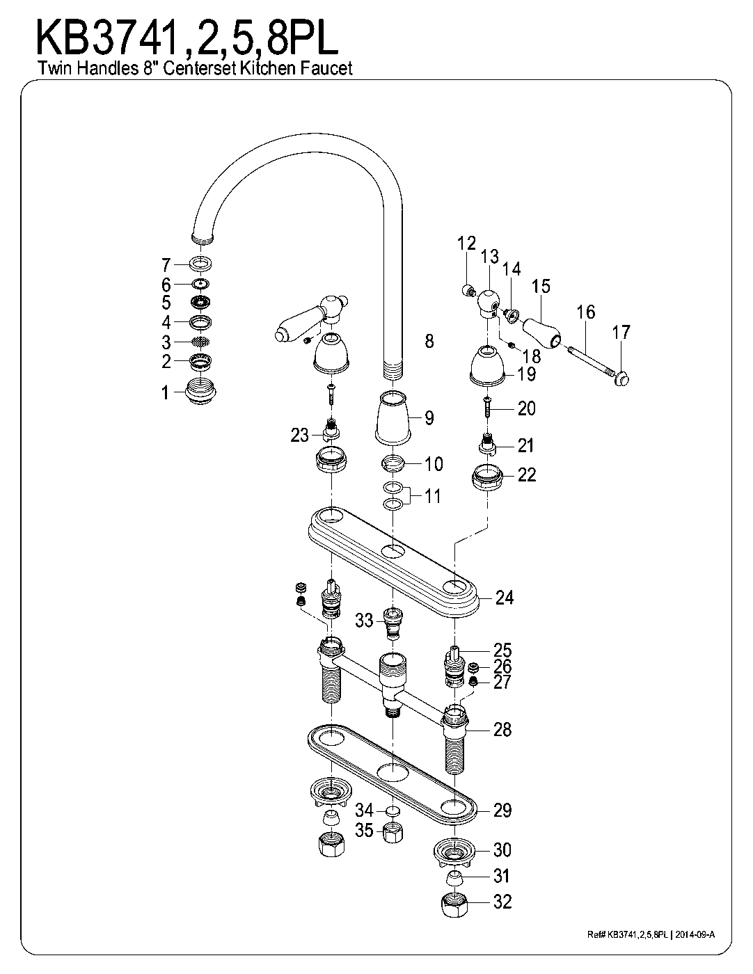 Restoration KB3741PL exploded parts diagram