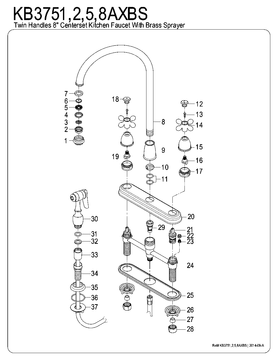Restoration KB3751AXBS exploded parts diagram