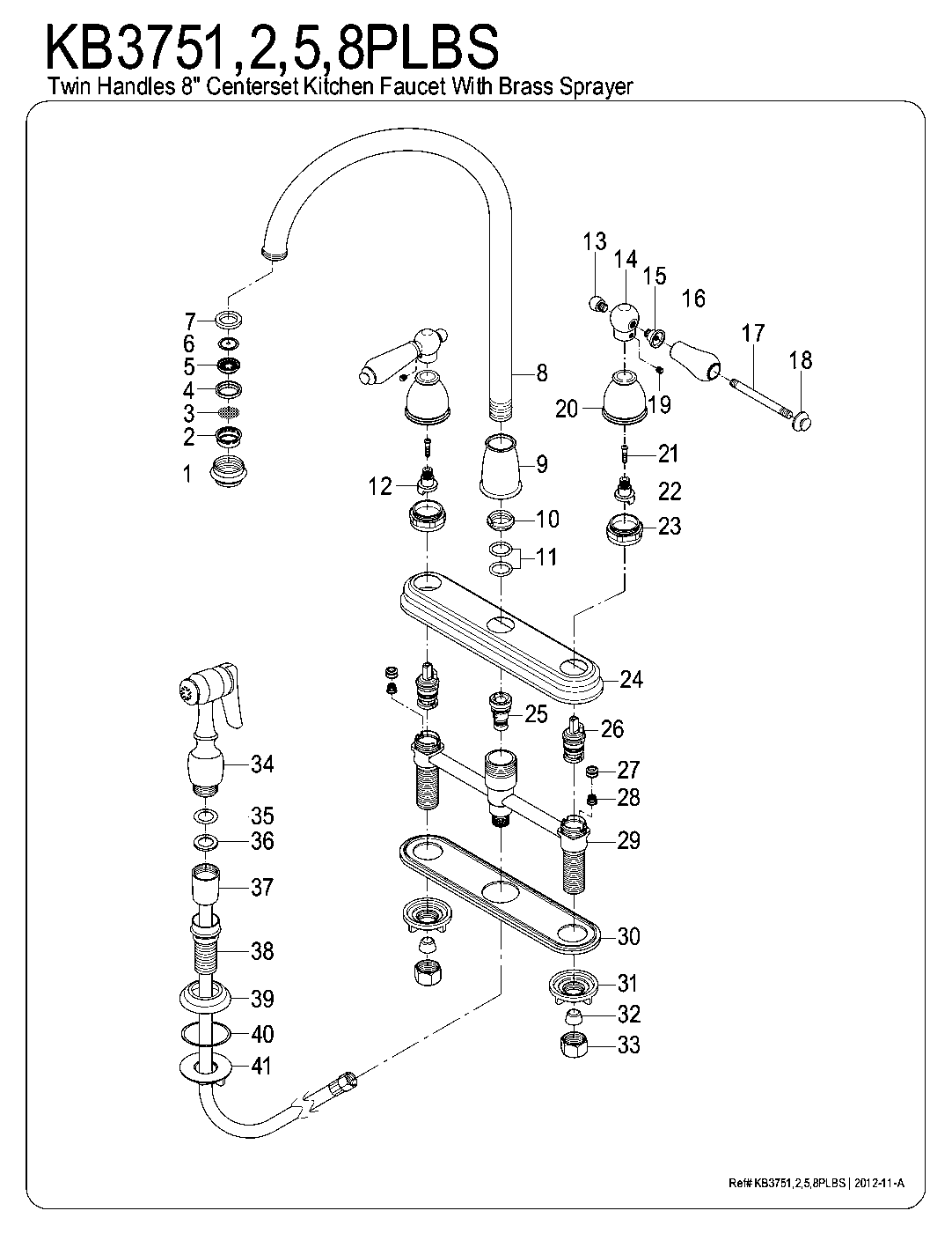 Restoration KB3751PLBS exploded parts diagram