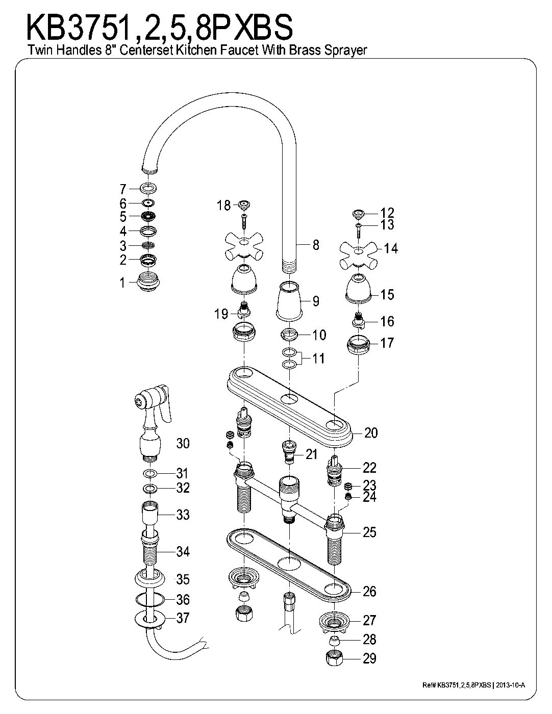 Restoration KB3751PXBS exploded parts diagram