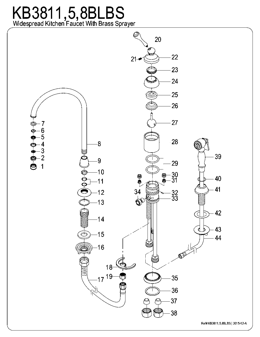 Georgian KB3811BLBS exploded parts diagram