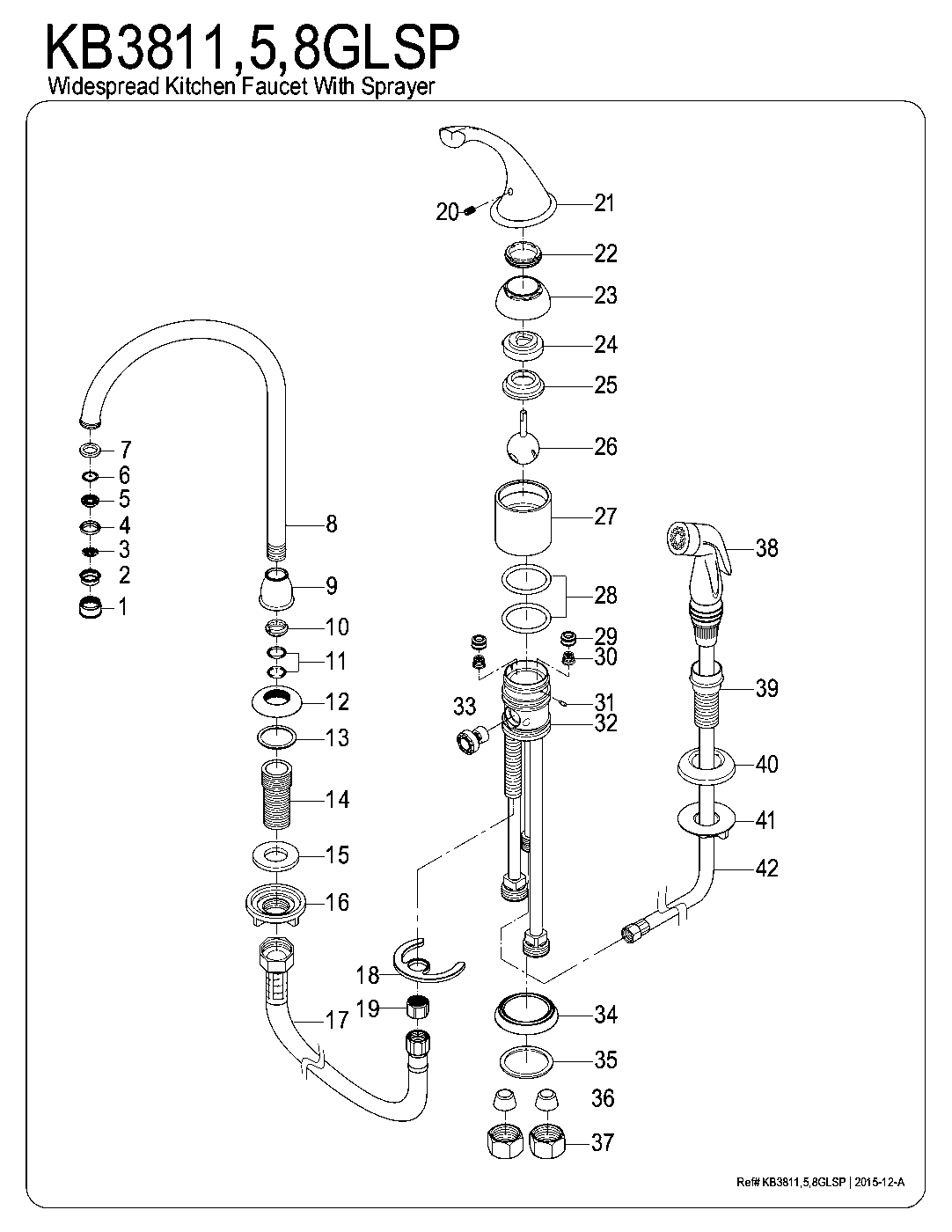 Georgian KB3811GLSP exploded parts diagram