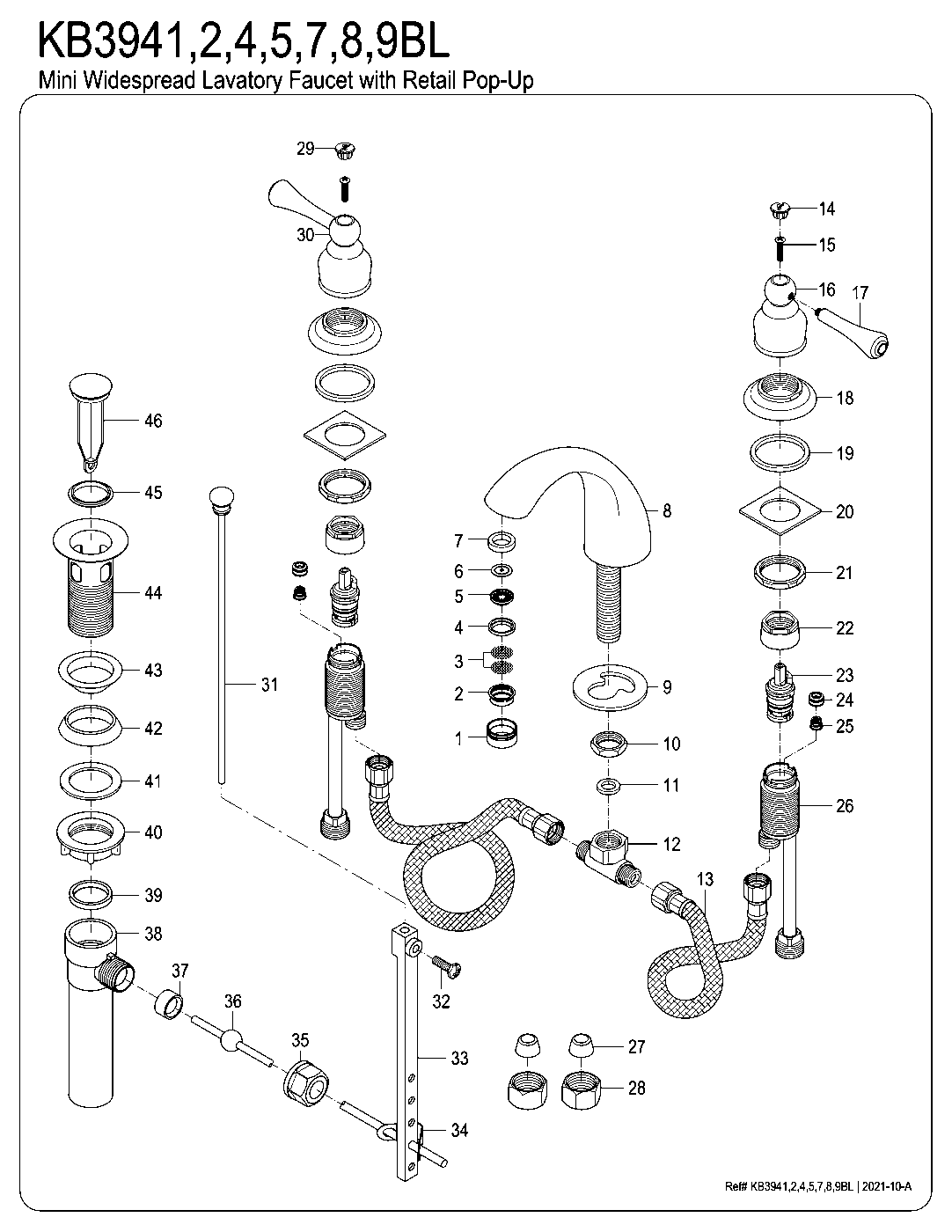 Vintage KB3941BL exploded parts diagram