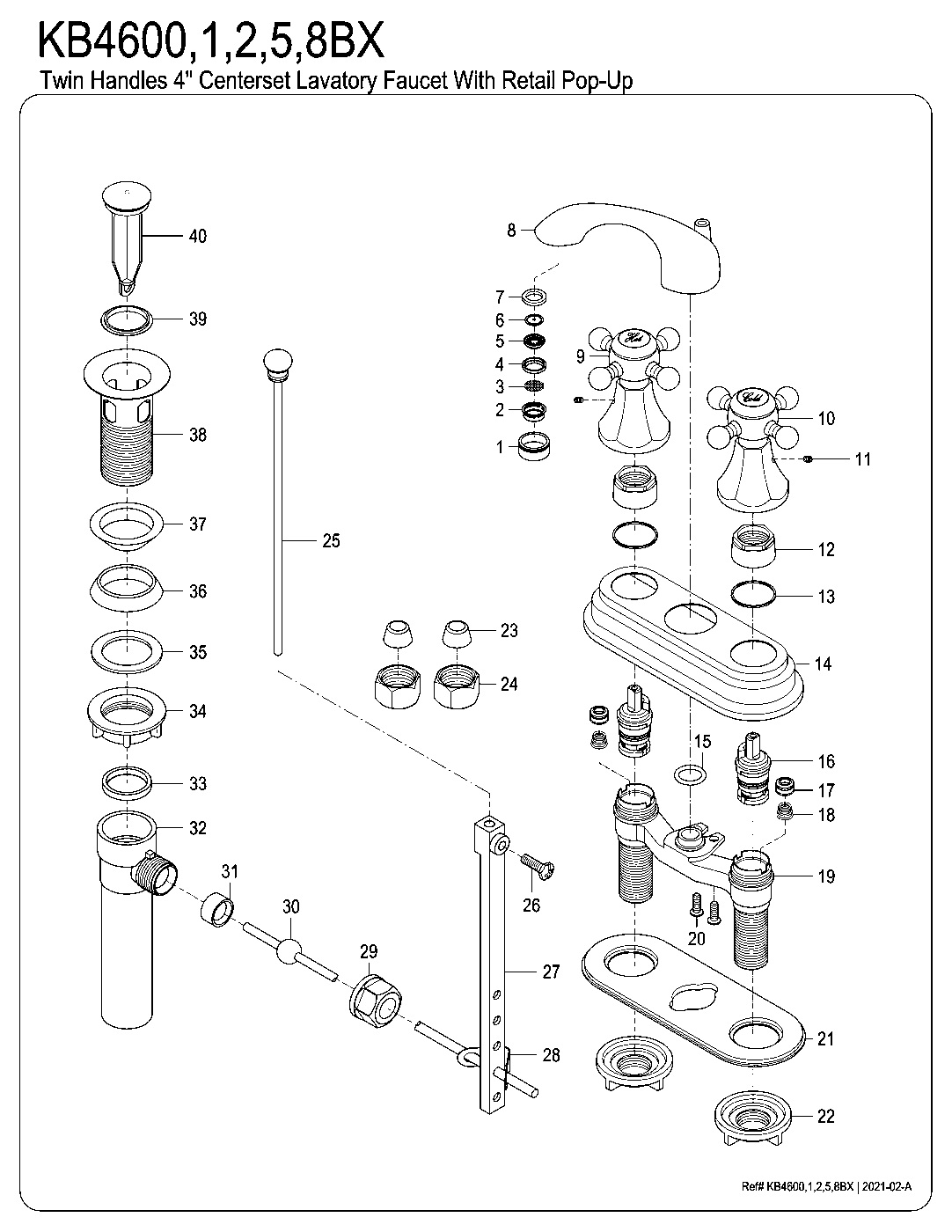 Metropolitan KB4601BX exploded parts diagram