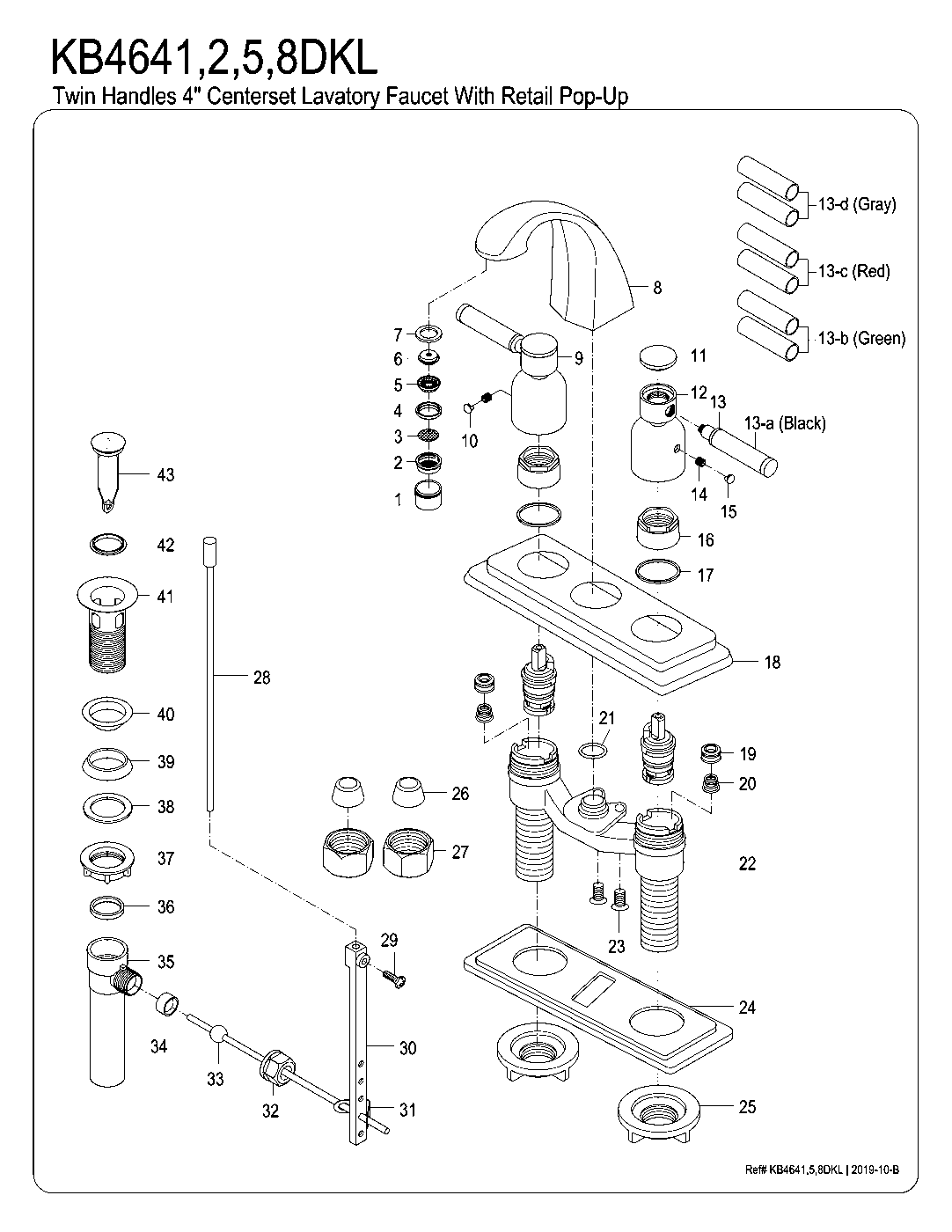 Kaiser KB4641DKL exploded parts diagram