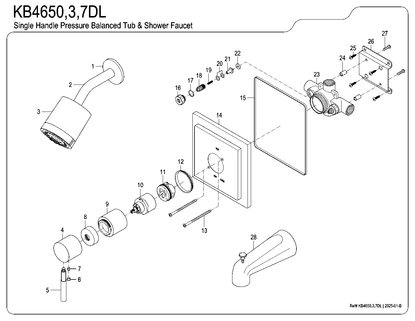 Concord KB4650DL exploded parts diagram