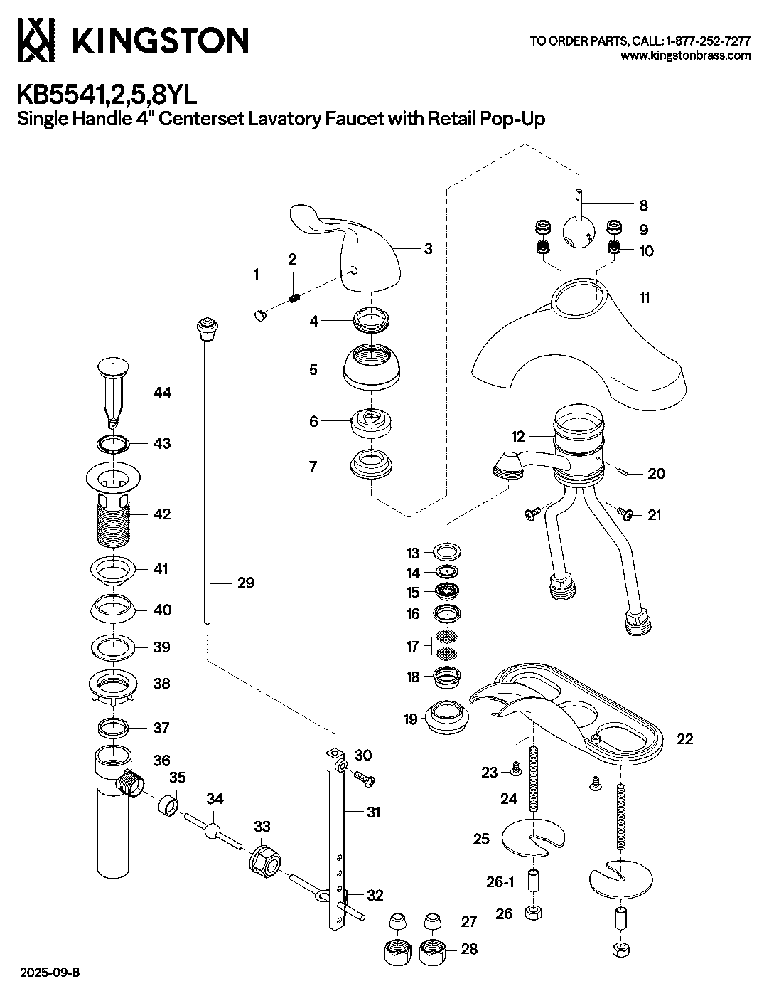 Yosemite KB5548YL exploded parts diagram