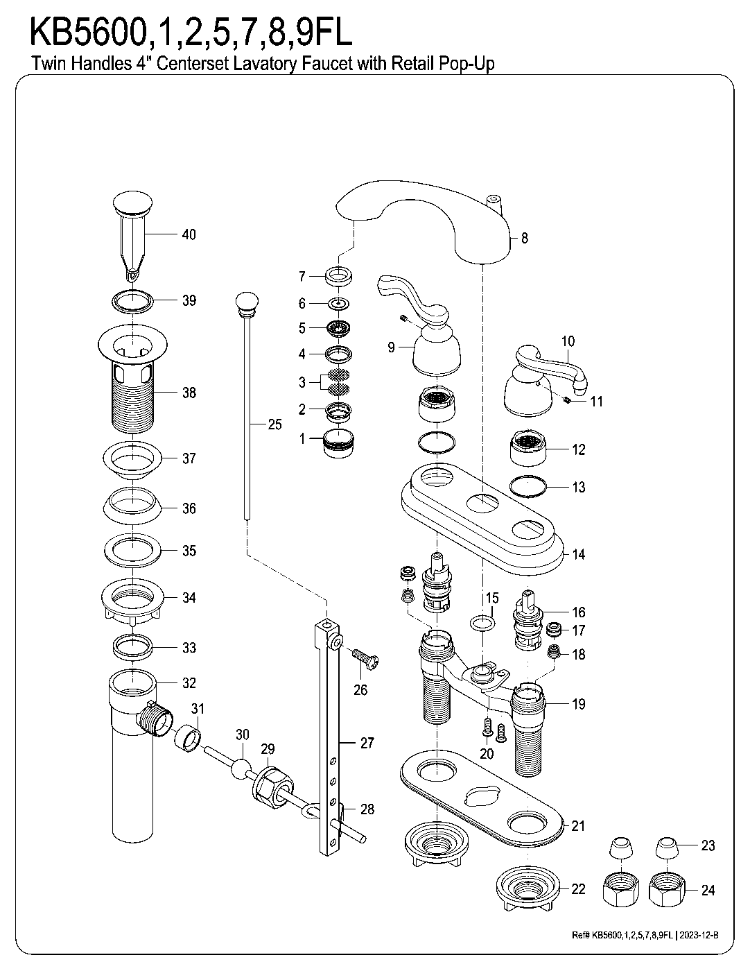 Royale KB5601FL exploded parts diagram