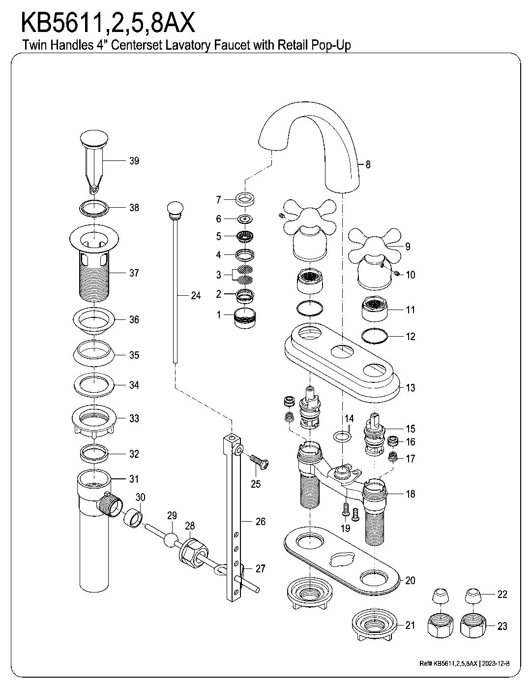 Restoration KB5611AX exploded parts diagram