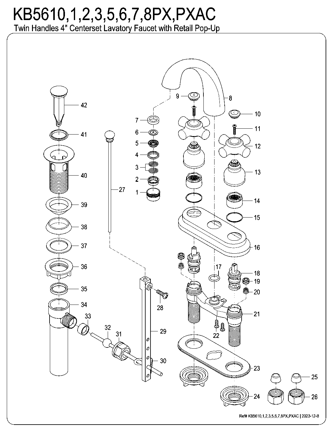 Restoration KB5610PX exploded parts diagram