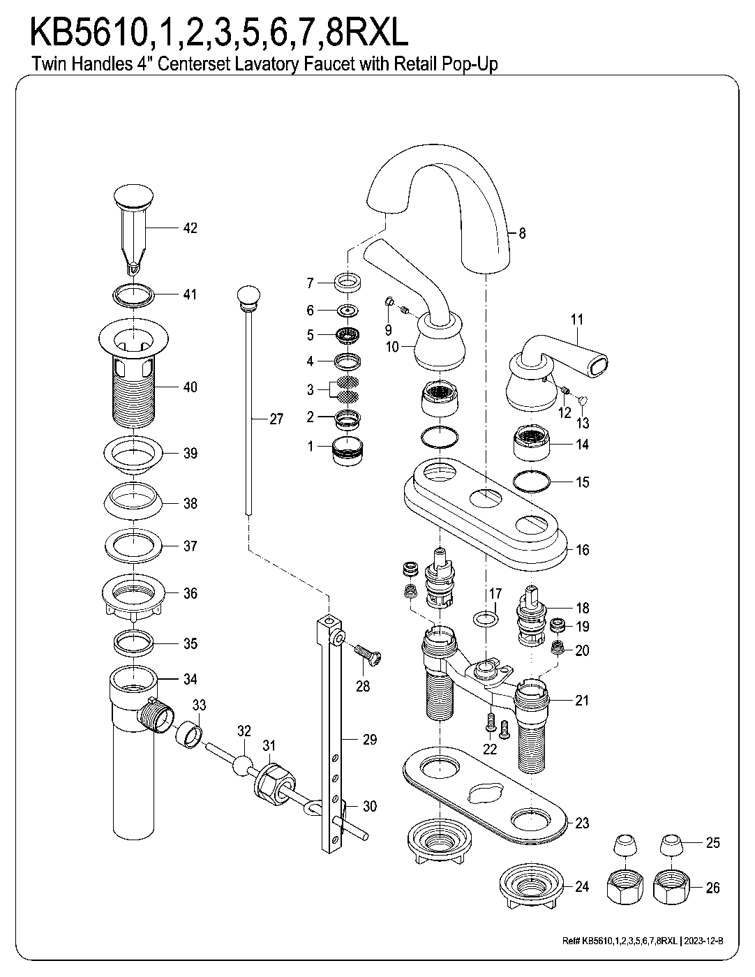 Restoration KB5610RXL exploded parts diagram