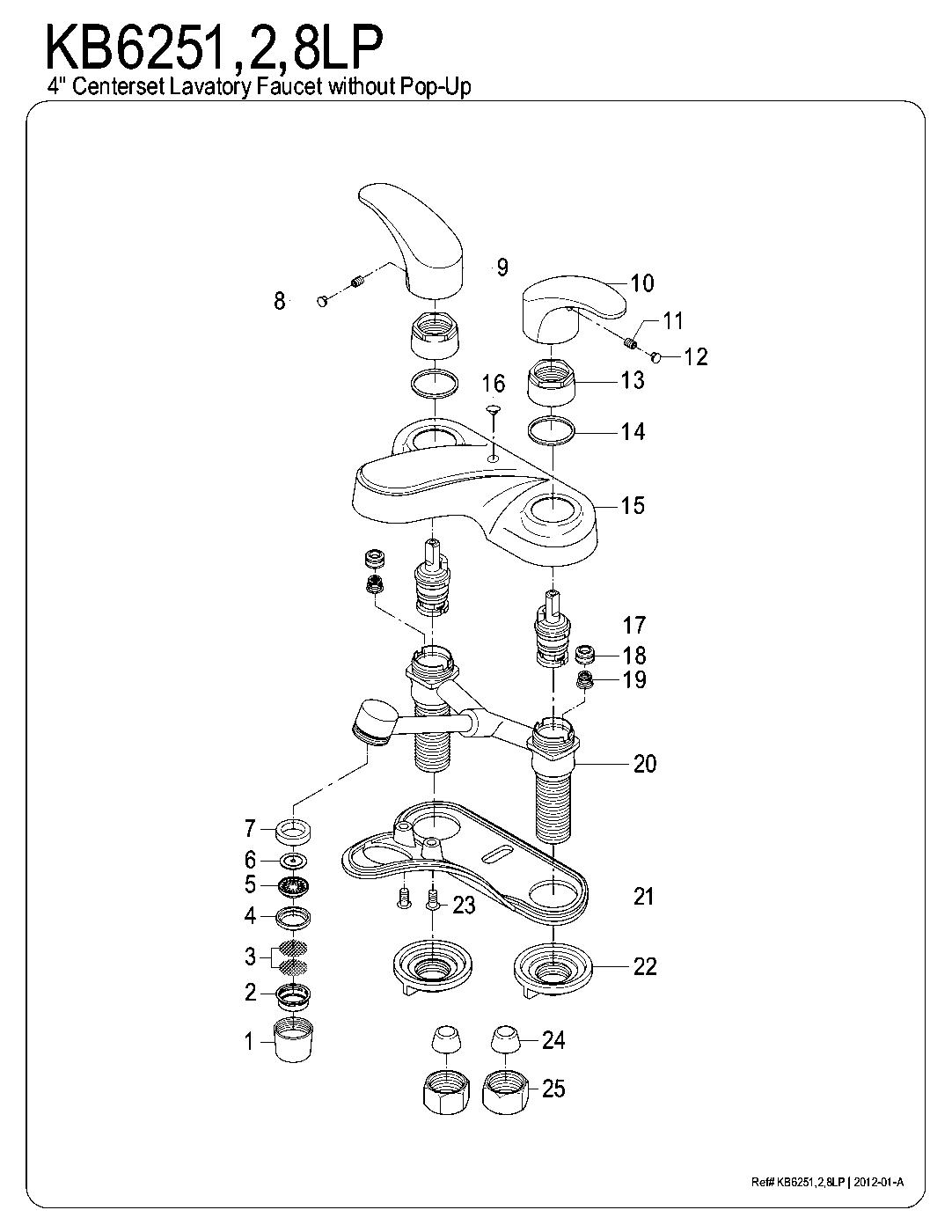 Legacy KB6251LP exploded parts diagram