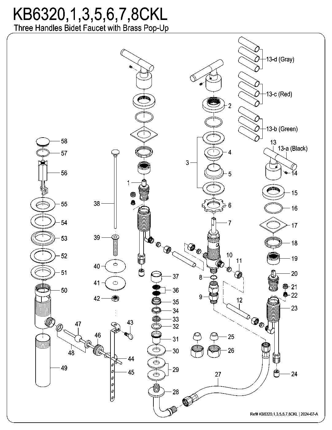 Kaiser KB6320CKL exploded parts diagram