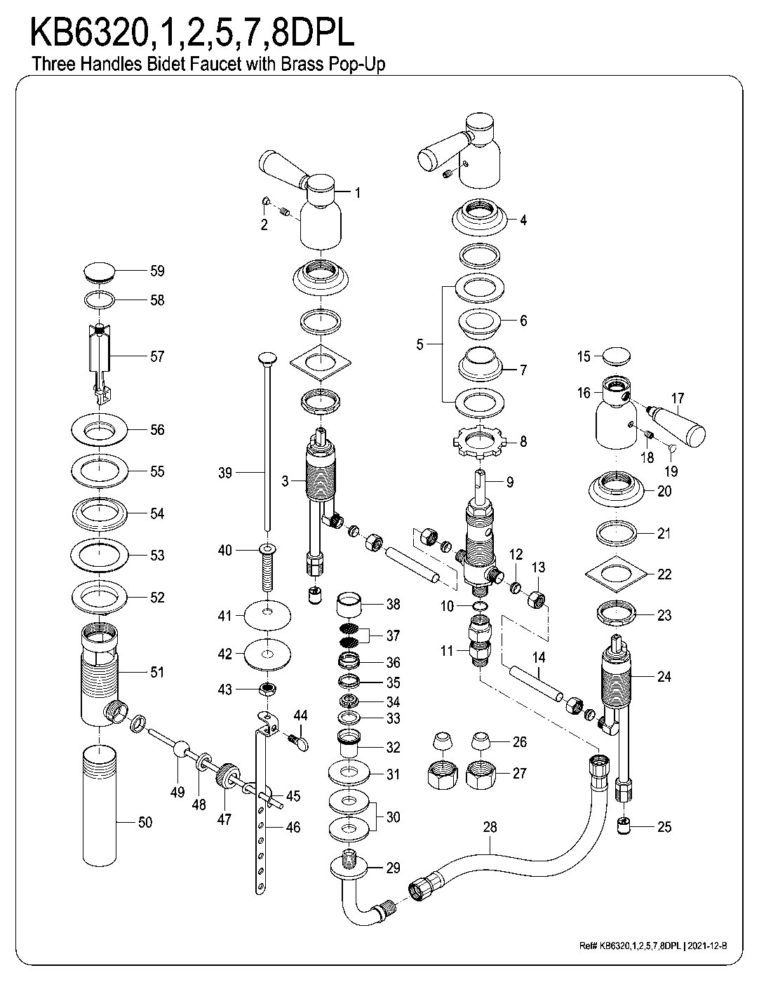 Paris KB6320DPL exploded parts diagram