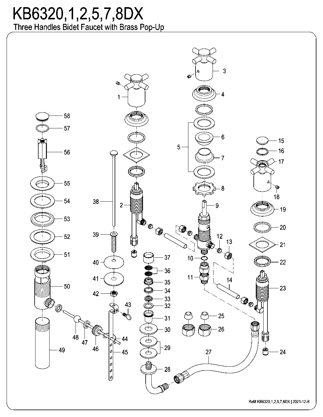Concord KB6320DX exploded parts diagram