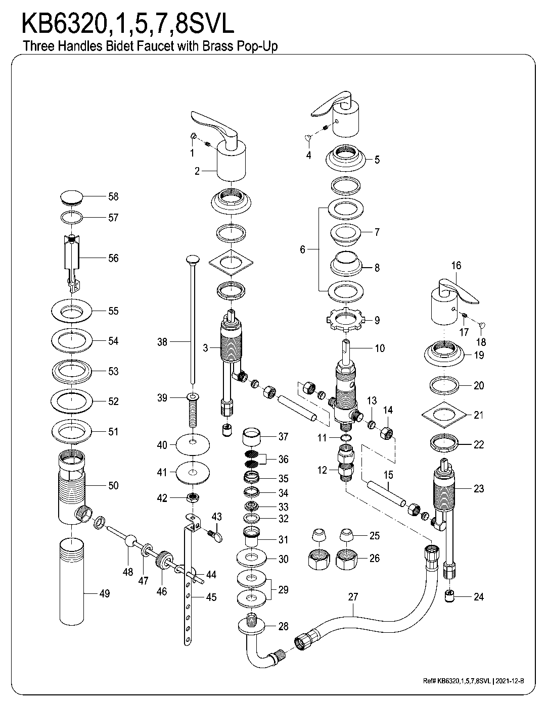 Serena KB6320SVL exploded parts diagram
