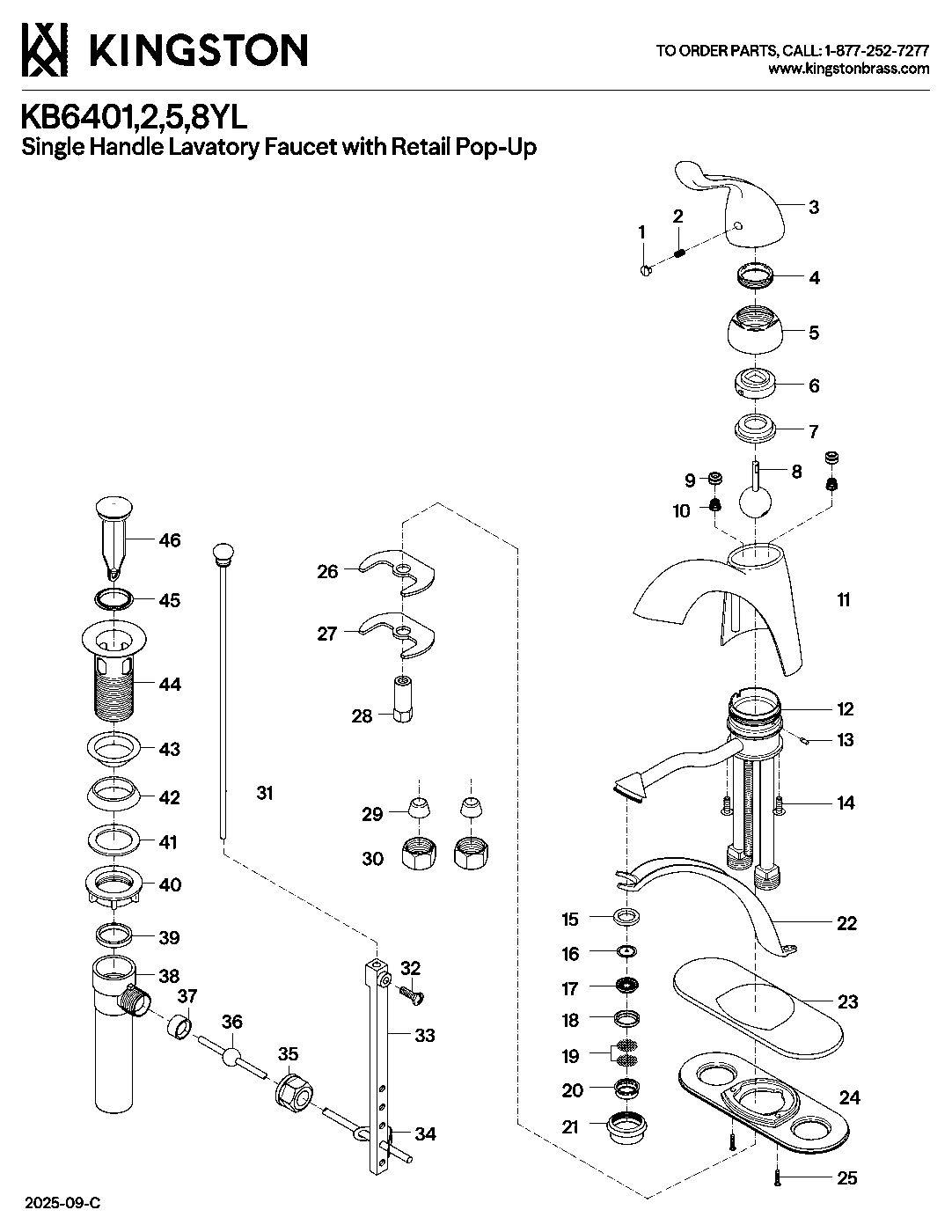 Yosemite KB6401YL exploded parts diagram