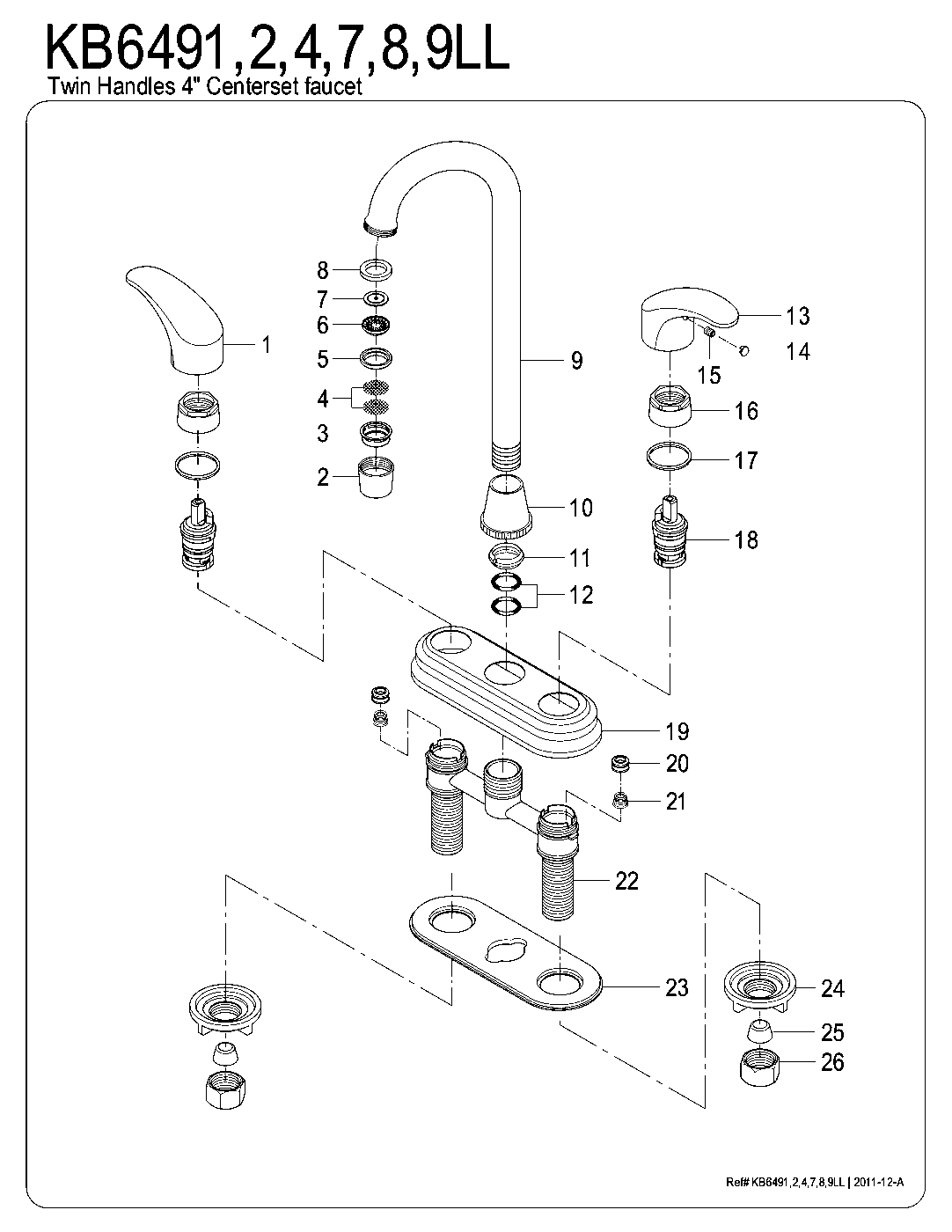 Legacy KB6491LL exploded parts diagram