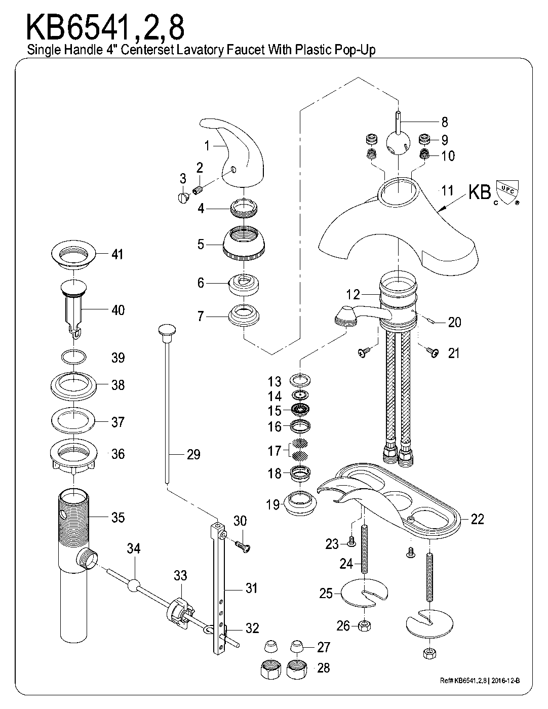 Legacy KB6541 exploded parts diagram