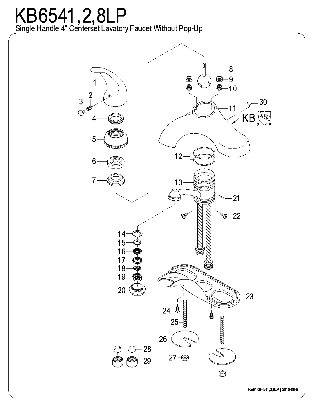 Legacy KB6541LP exploded parts diagram