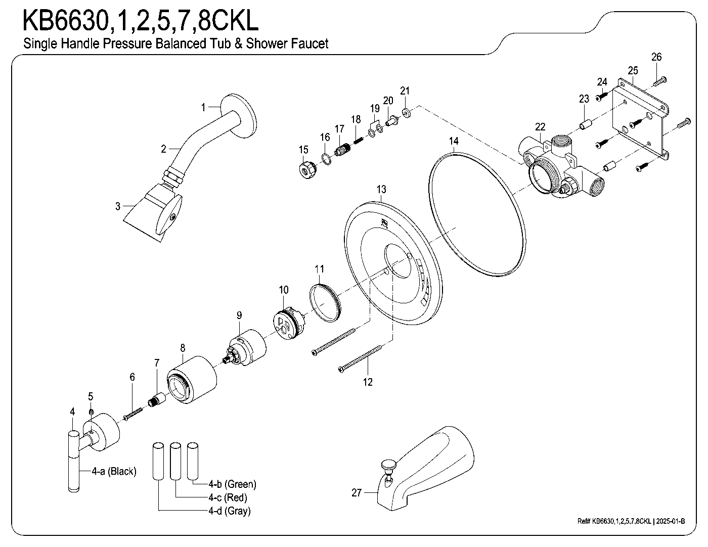 Kaiser KB6630CKL exploded parts diagram