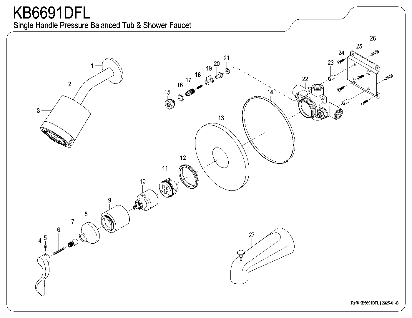 NuFrench KB6691DFL exploded parts diagram