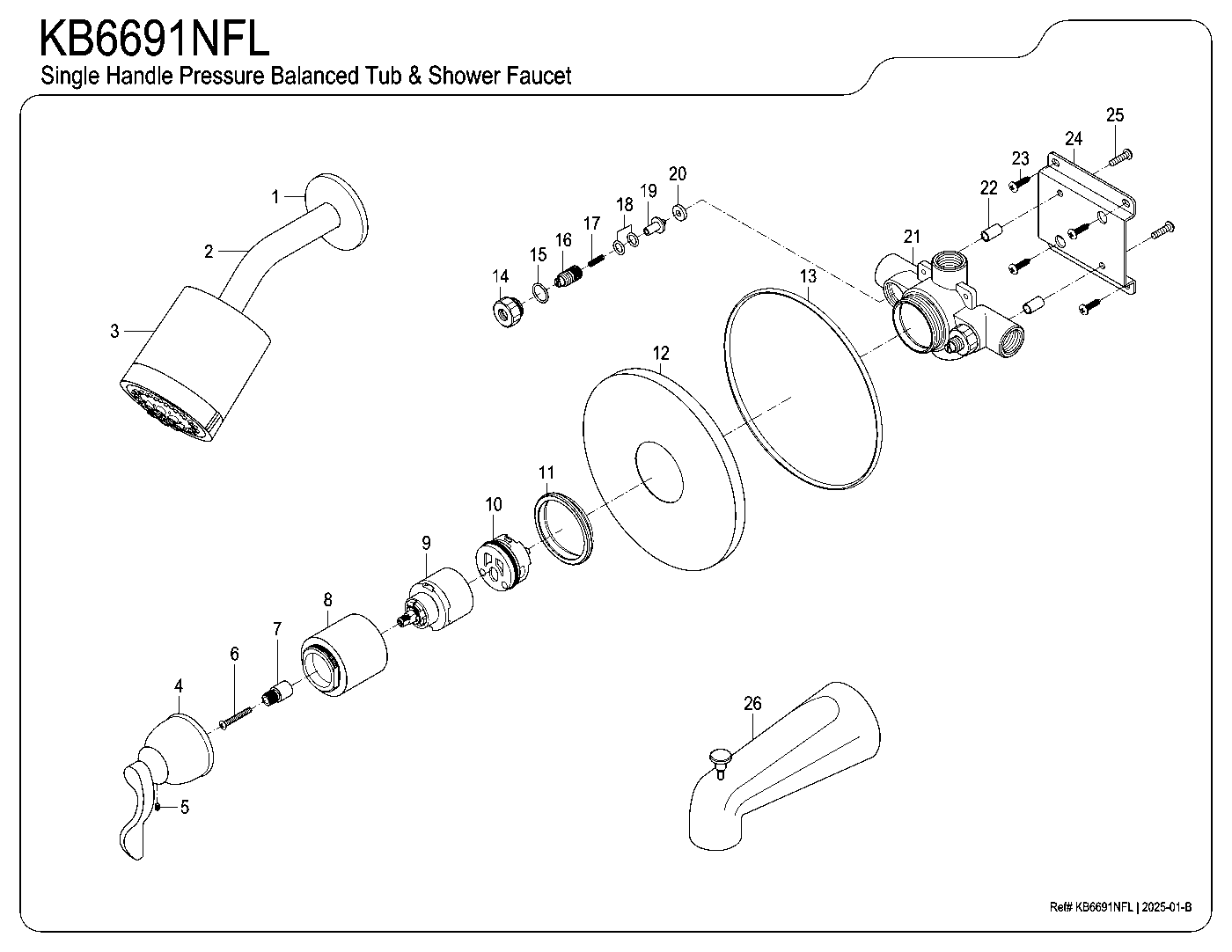NuWave French KB6691NFL exploded parts diagram