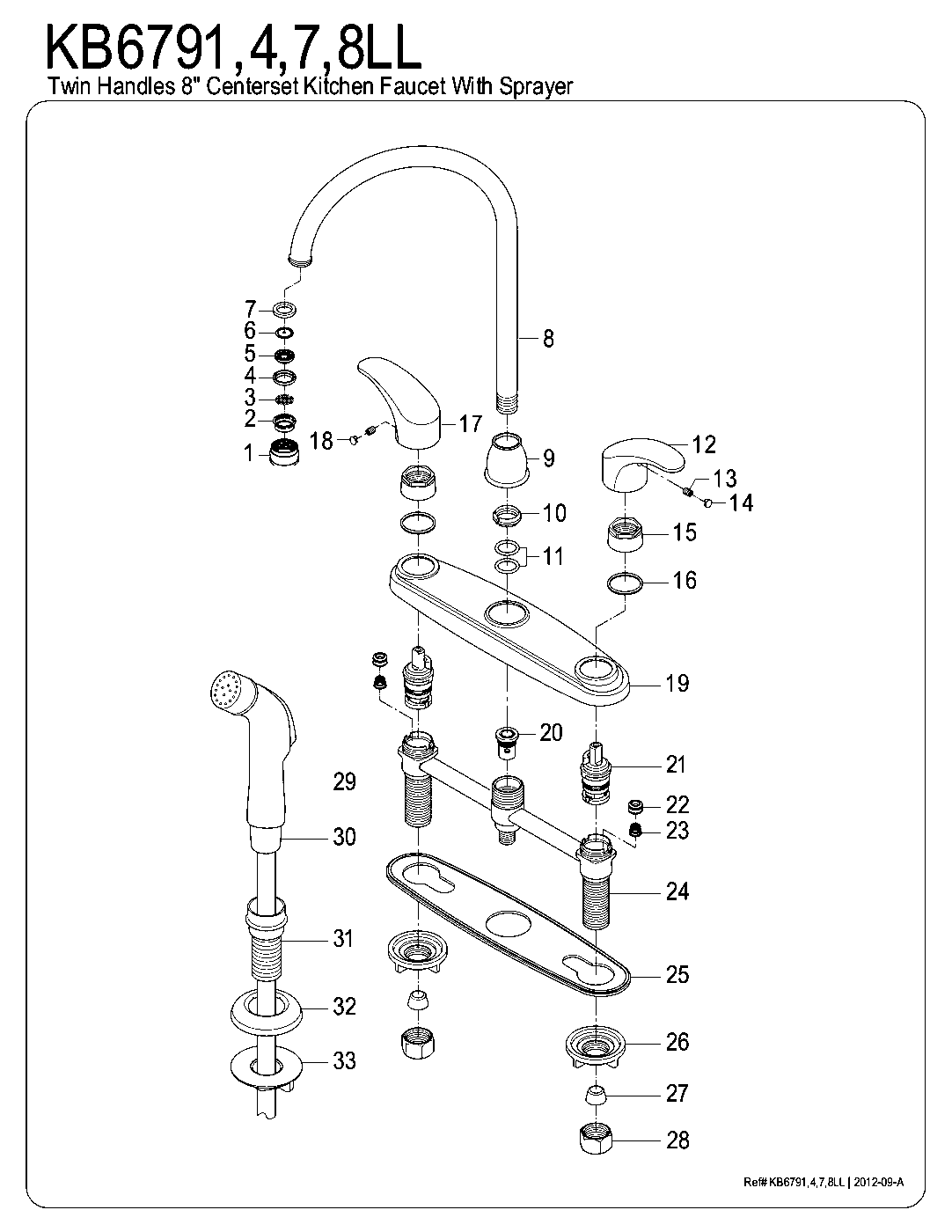 Legacy KB6791LL exploded parts diagram