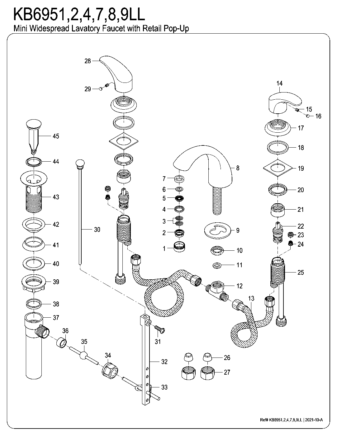 Legacy KB6951LL exploded parts diagram