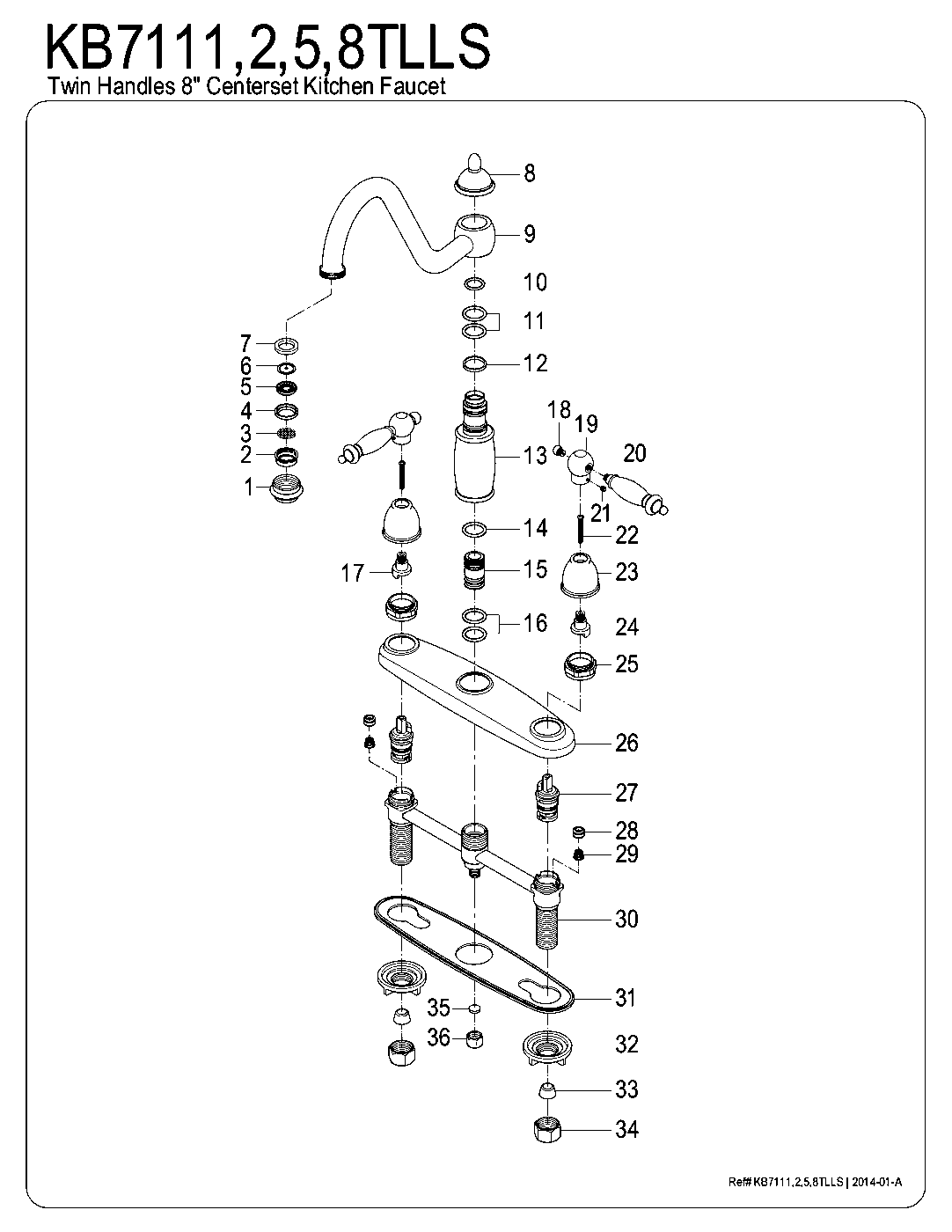 Templeton KB7111TLLS exploded parts diagram