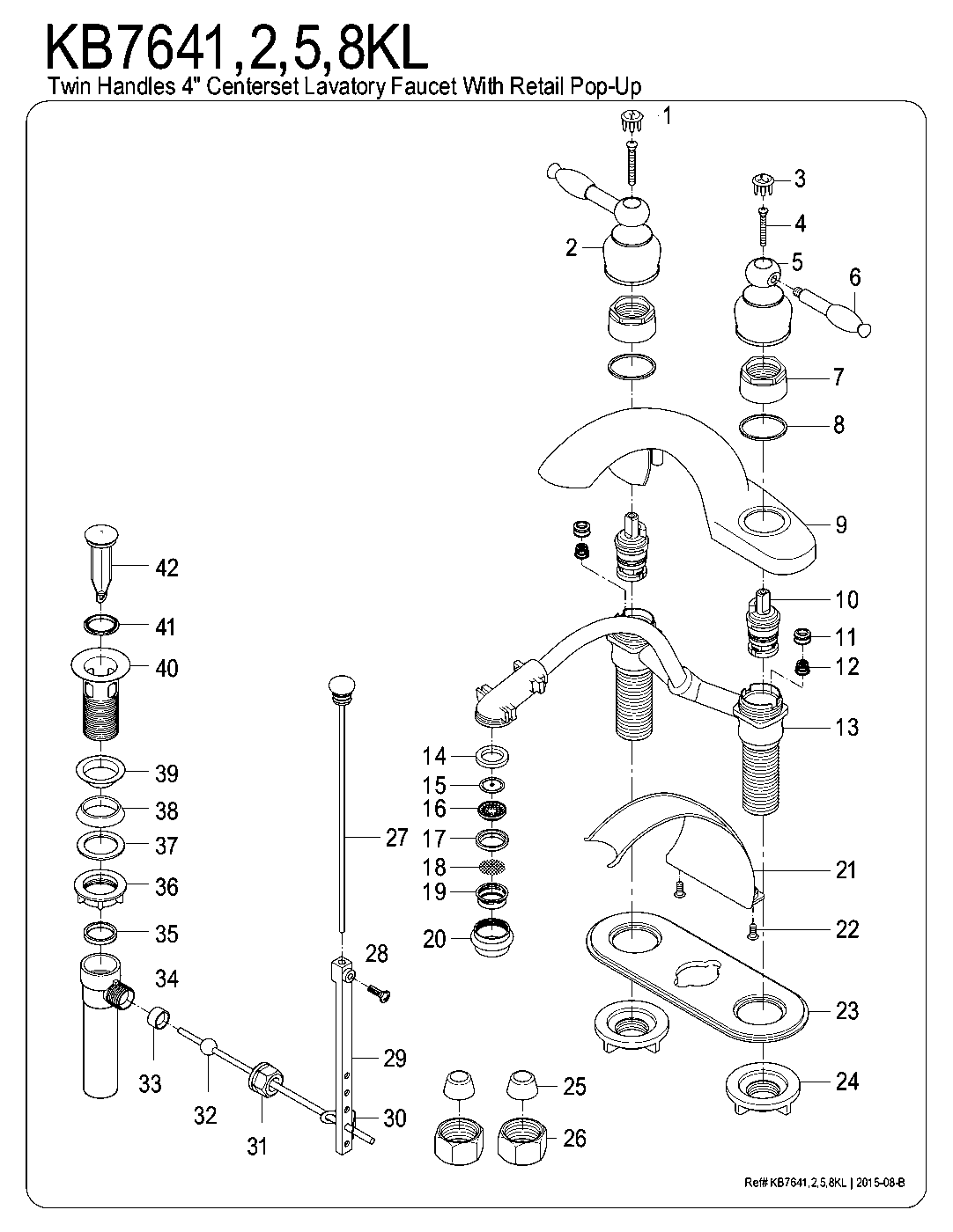 Kingston Brass KB7641KL exploded parts diagram