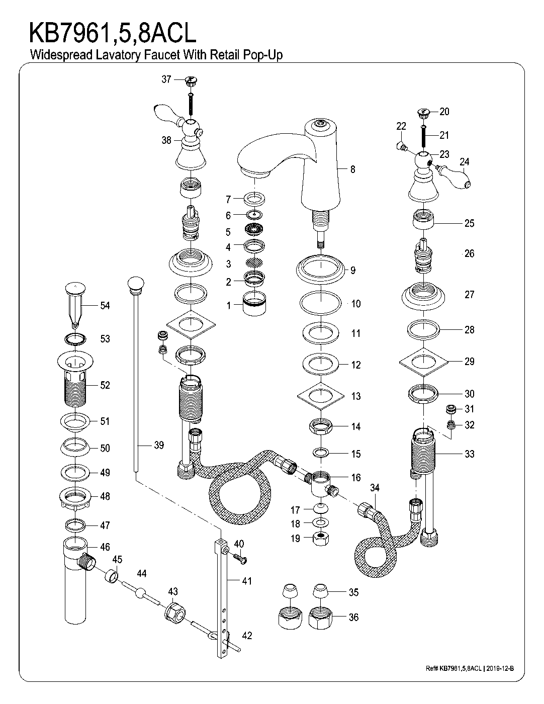 American Classic KB7961ACL exploded parts diagram