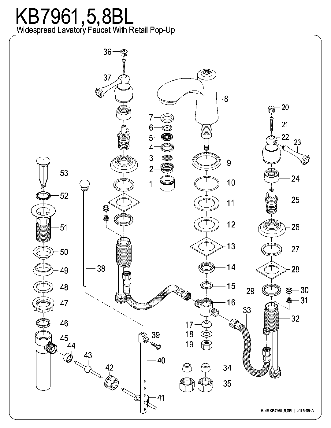 Vintage KB7961BL exploded parts diagram