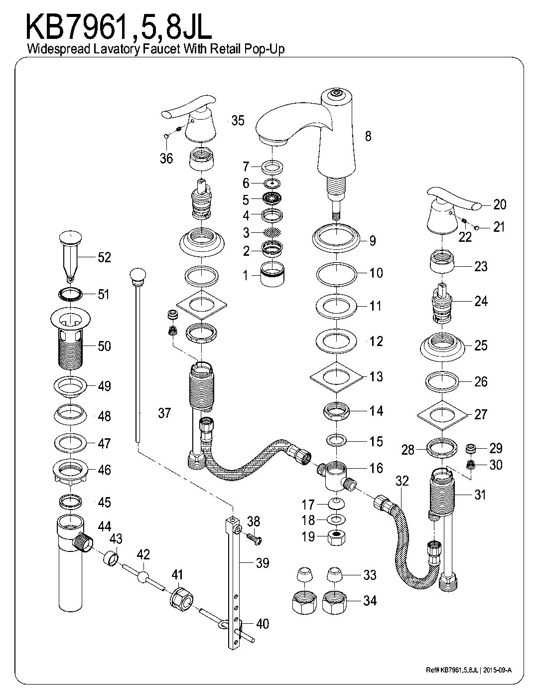 Jamestown KB7961JL exploded parts diagram