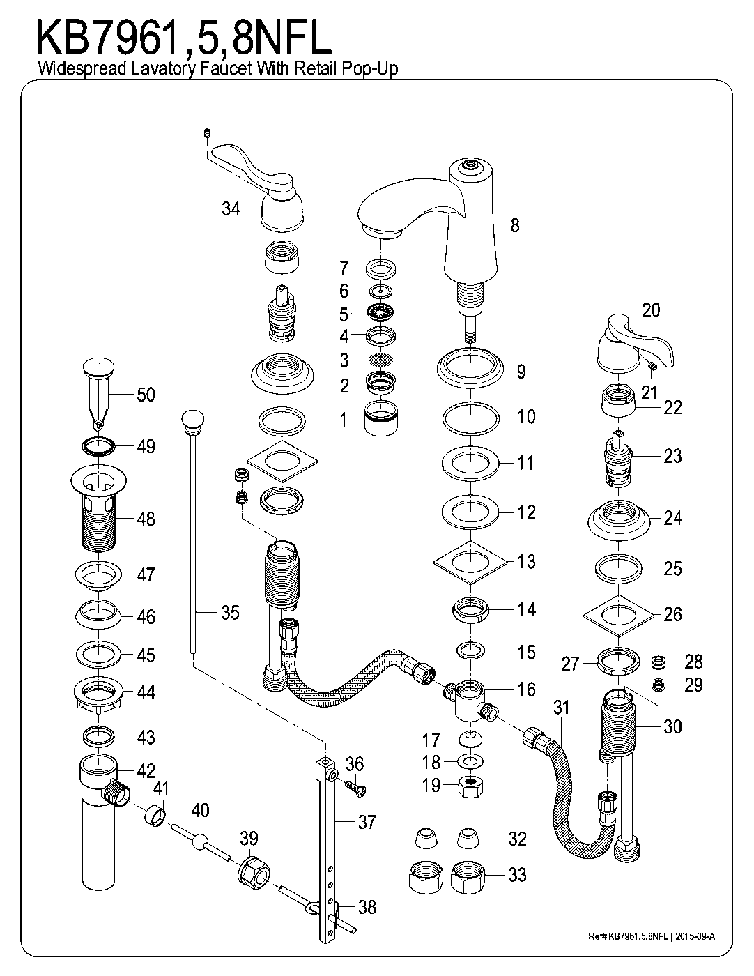 NuWave French KB7961NFL exploded parts diagram