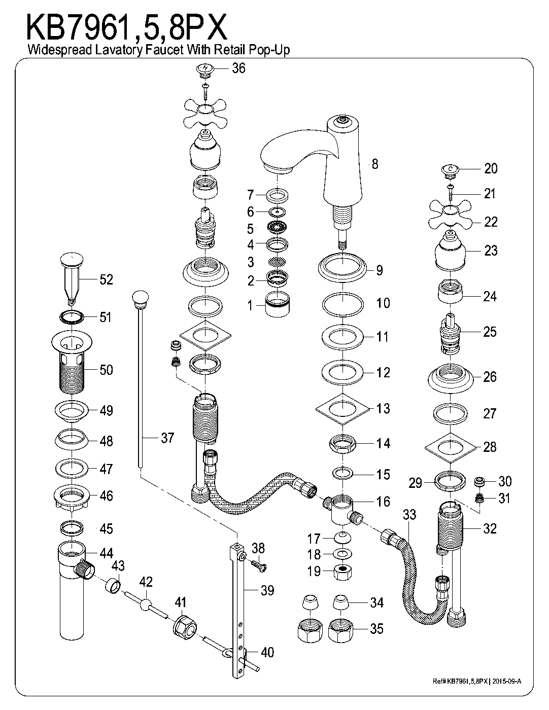 Kingston Brass KB7961PX exploded parts diagram