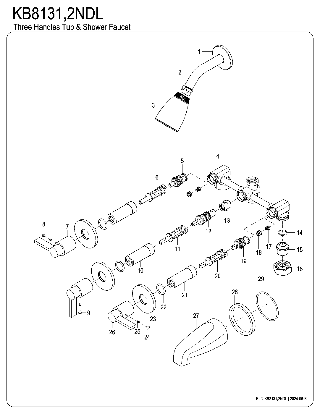 NuvoFusion KB8131NDL exploded parts diagram