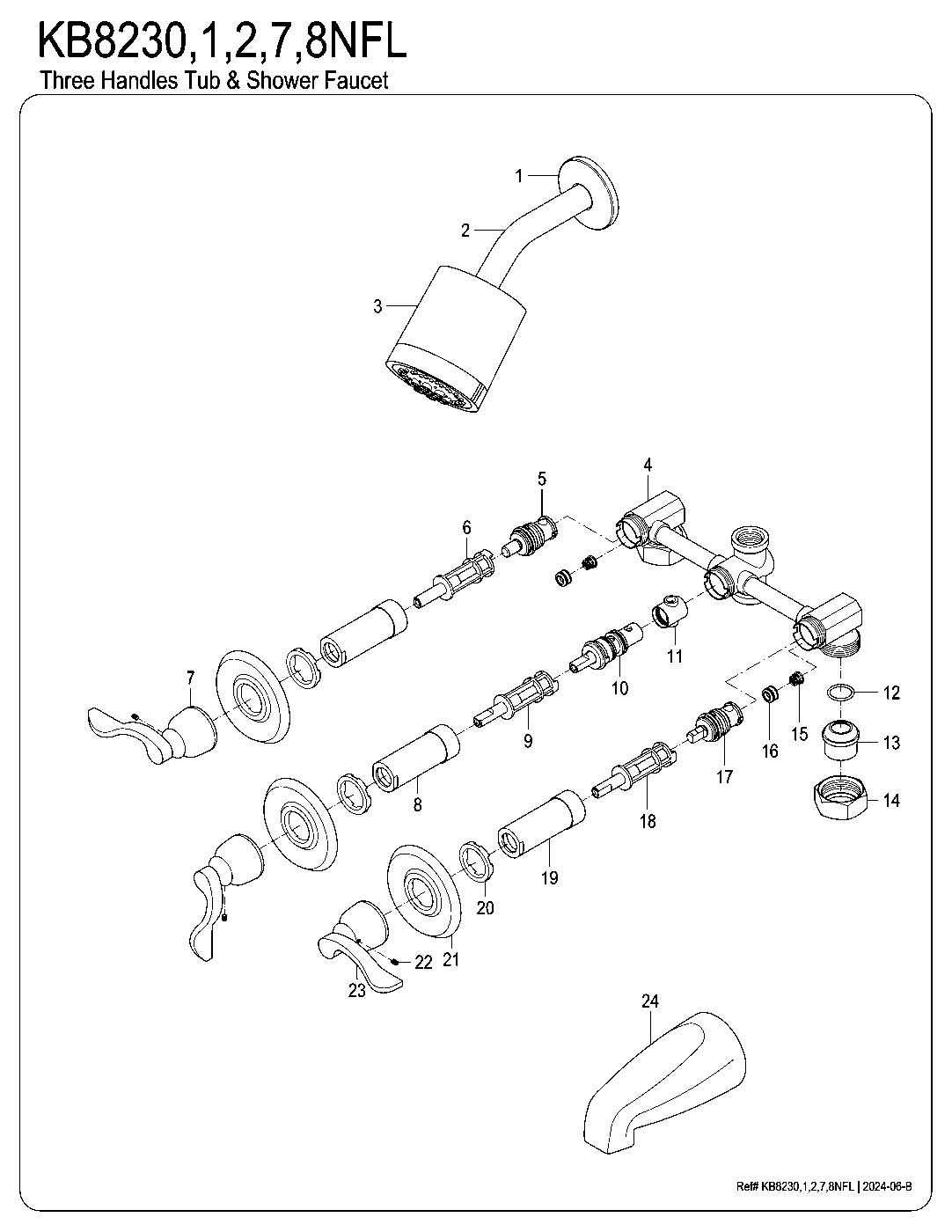 NuWave French KB8230NFL exploded parts diagram