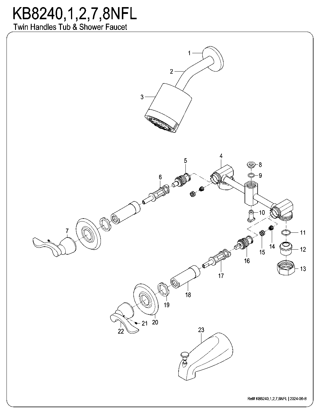 NuWave French KB8240NFL exploded parts diagram