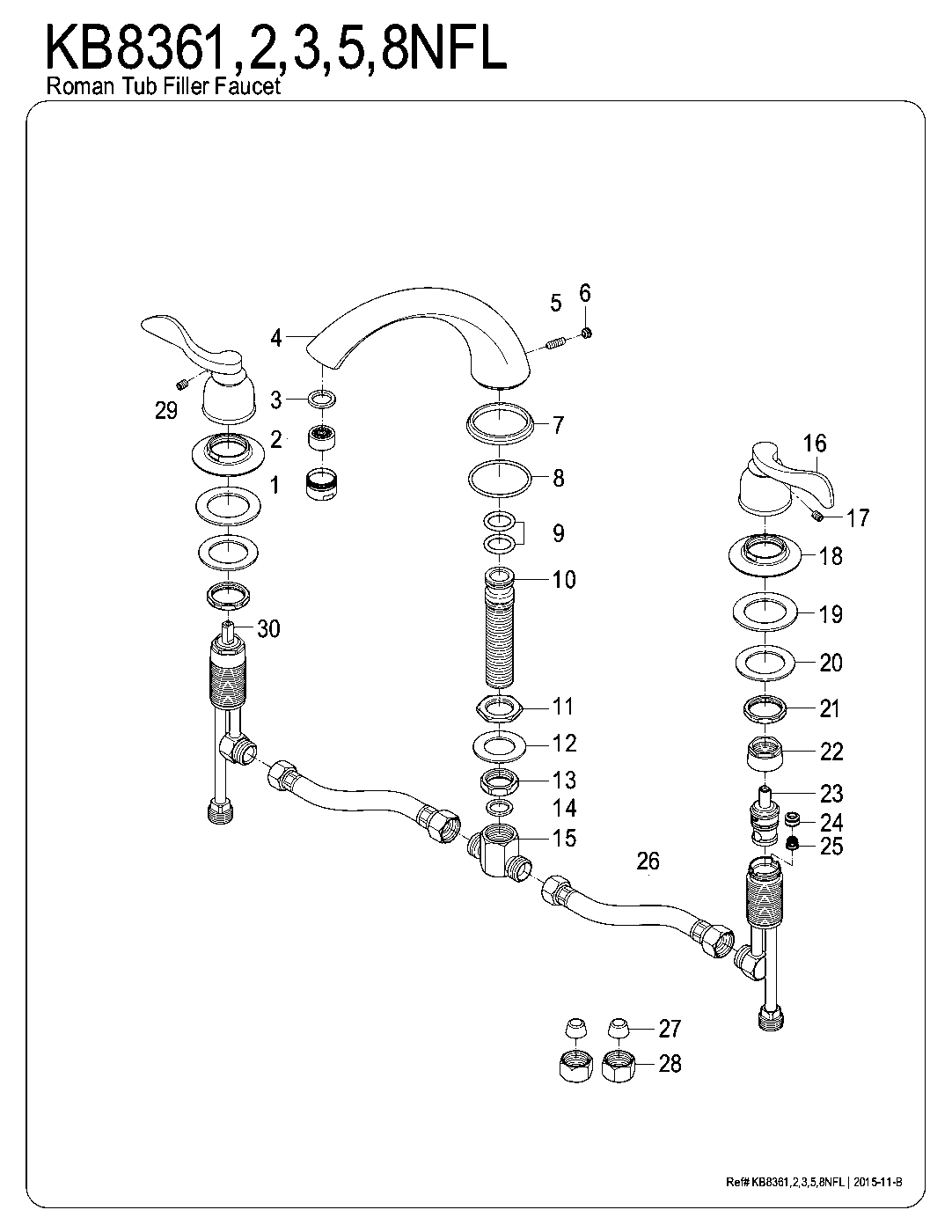 NuWave French KB8361NFL exploded parts diagram