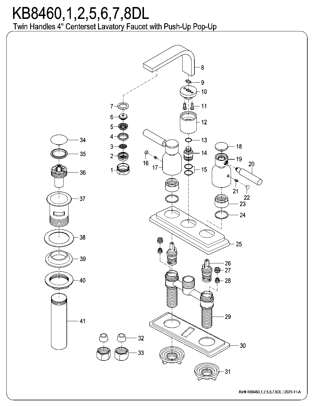 Concord KB8460DL exploded parts diagram