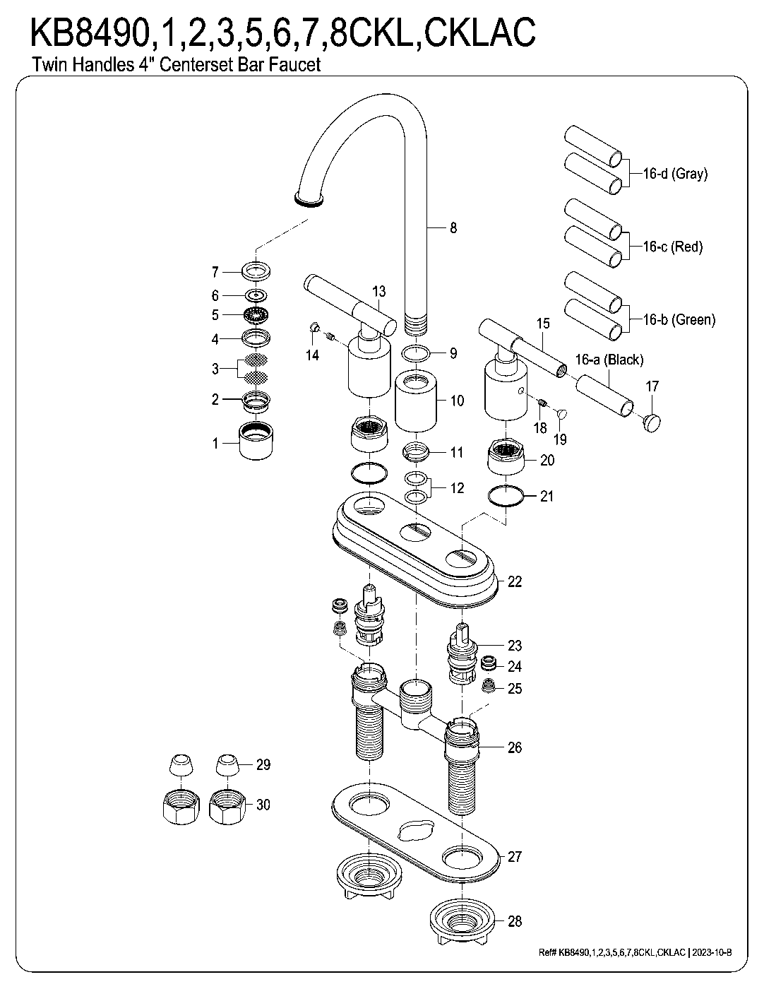 Kaiser KB8490CKL exploded parts diagram