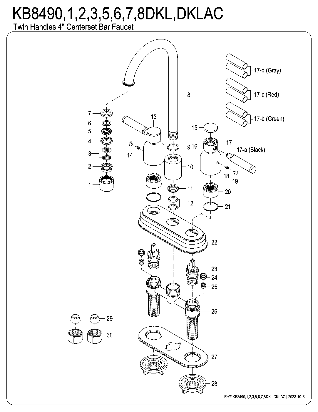 Kaiser KB8490DKL exploded parts diagram