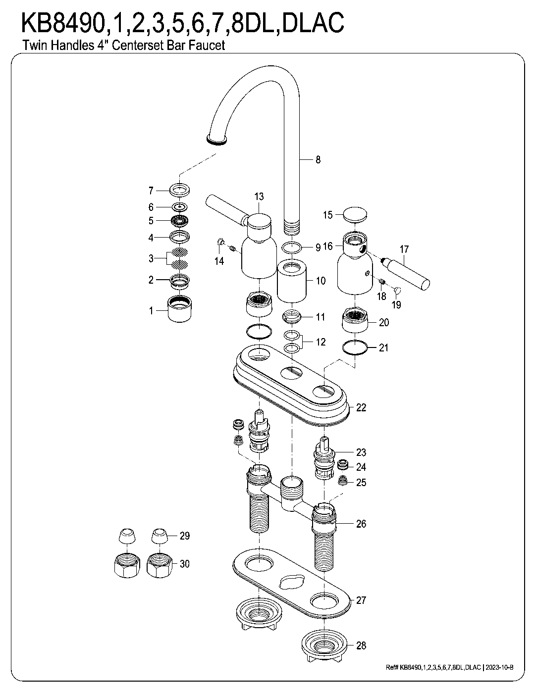 Concord KB8490DL exploded parts diagram