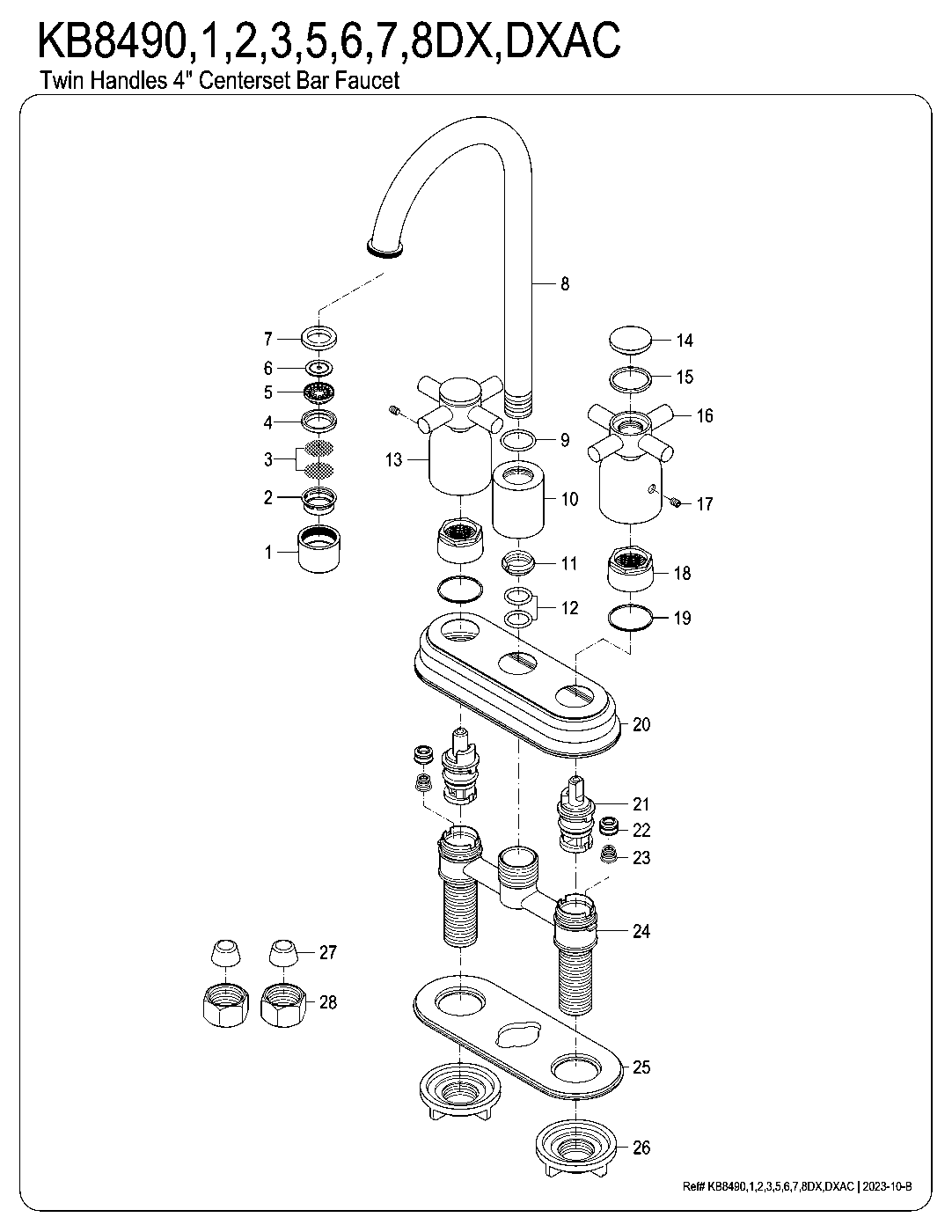 Concord KB8490DX exploded parts diagram