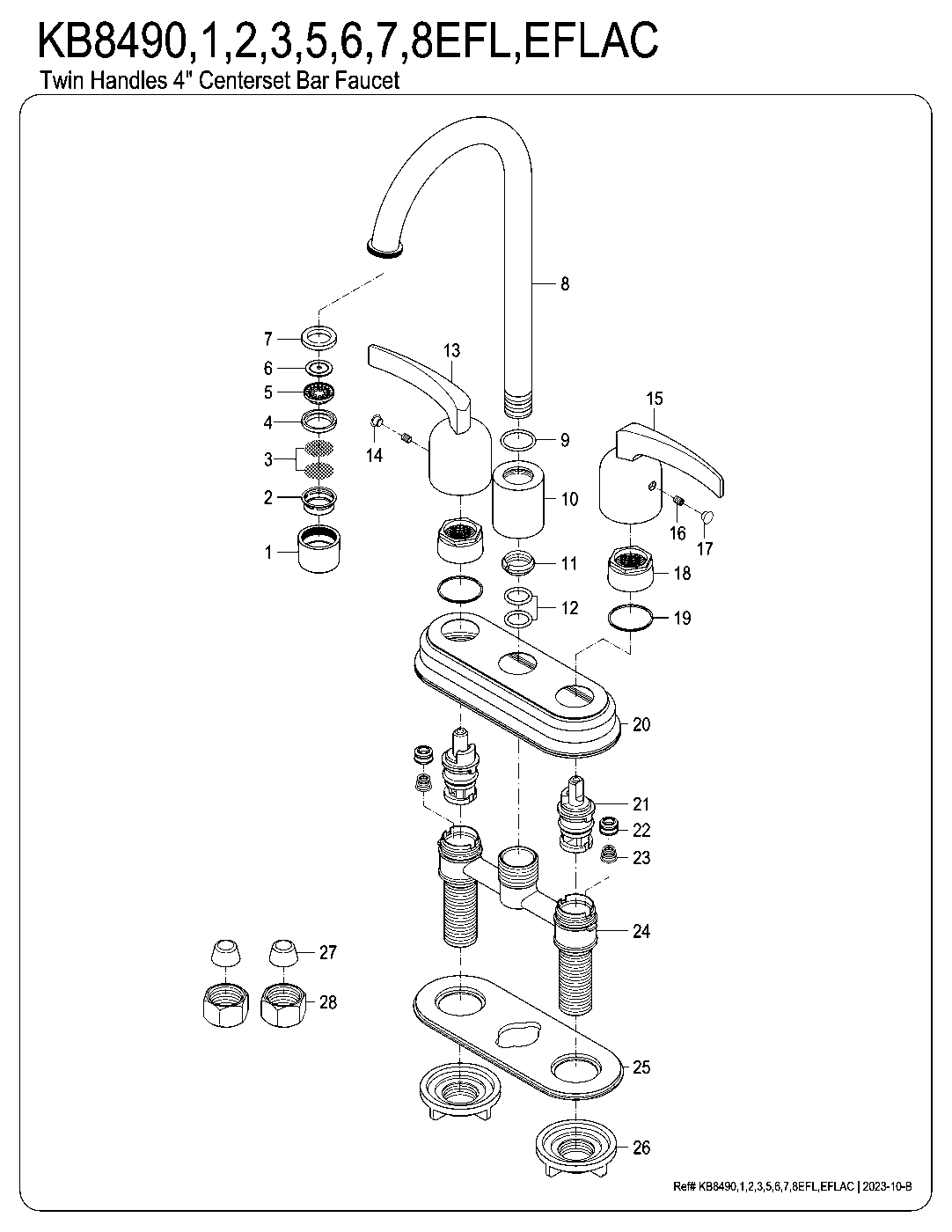 Centurion KB8490EFL exploded parts diagram