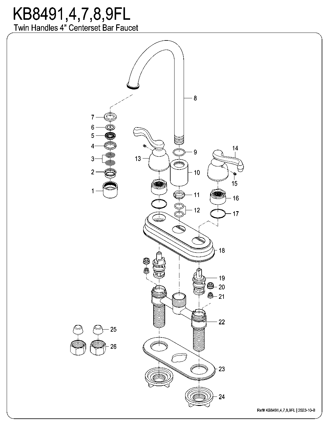 Royale KB8494FL exploded parts diagram
